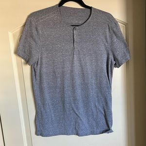 John Varvatos Star USA Men's Henley Shirt Gray/Light Blue Size S MSRP: $88